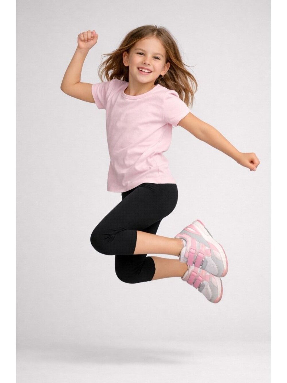 Cat & Jack Girls Capri Leggings Durable Knee Black Size S 6/6X Stretch Cotton
